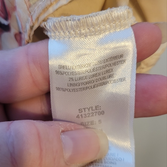 Pippa & Julie Floral Puff Sleeve Dress - Cream and Pink - Picture 6 of 6